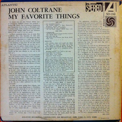 John Coltrane : My Favorite Things (LP, Album, RP)