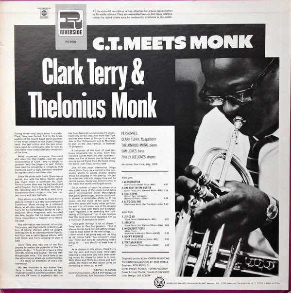 Clark Terry And Thelonious Monk : C.T. Meets Monk (LP, Album, RE, RM)