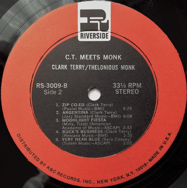 Clark Terry And Thelonious Monk : C.T. Meets Monk (LP, Album, RE, RM)