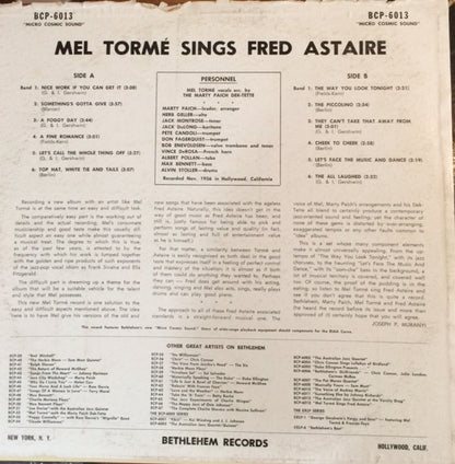 Mel Tormé And The Marty Paich Dek-Tette : Mel Tormé Sings Fred Astaire (LP, Album)