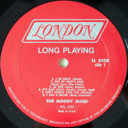 The Moody Blues : Go Now - Moody Blues #1 (LP, Album, Mono, RP)