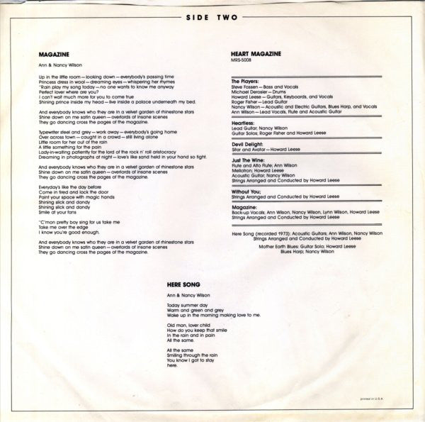 Heart : Magazine (LP, Album, RE, Ter)