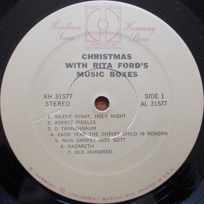 Rita Ford's Music Boxes : Christmas With Rita Ford's Music Boxes (LP, Album, RE)