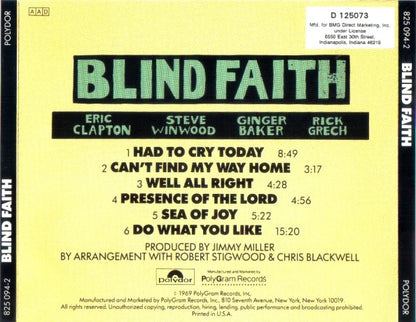 Blind Faith (2) : Blind Faith (CD, Album, Club, RE, RM)