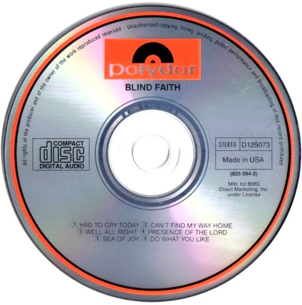 Blind Faith (2) : Blind Faith (CD, Album, Club, RE, RM)