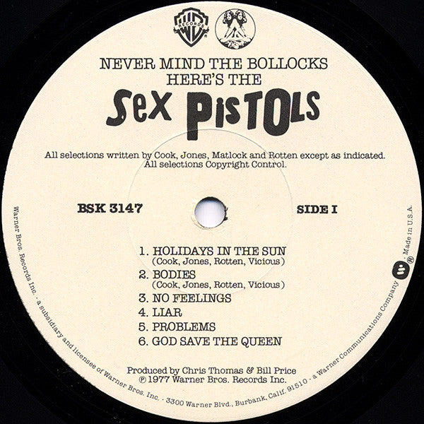 Sex Pistols : Never Mind The Bollocks Here's The Sex Pistols (LP, Album, Win)