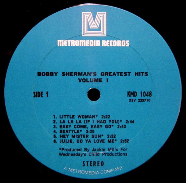 Bobby Sherman : Bobby Sherman's Greatest Hits Volume I (LP, Comp, Gat)