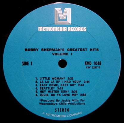 Bobby Sherman : Bobby Sherman's Greatest Hits Volume I (LP, Comp, Gat)