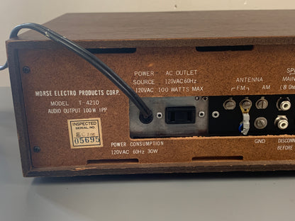 Morse Electro Products T-4210 Stereo Receiver with 8 Track Player