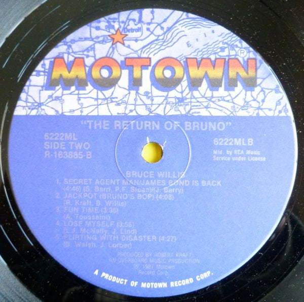 Bruce Willis : The Return Of Bruno (LP, Album, Club, Ind)