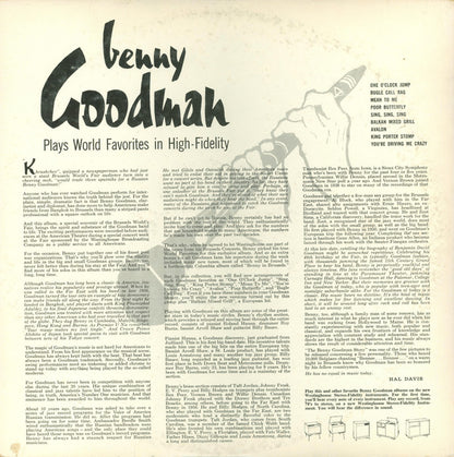 Benny Goodman : Benny Goodman Plays World Favorites In High-Fidelity (LP, Album, Mono)