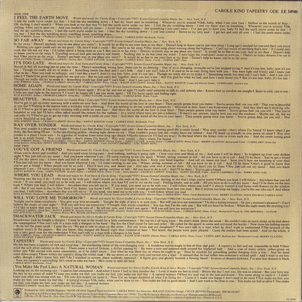 Carole King : Tapestry (LP, Album, RE, Car)