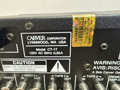 Carver CT-17 Preamplifier/Tuner * Fully Serviced * Tuner does work but can't lock stations * AS IS