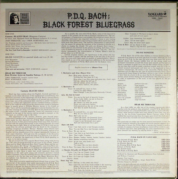 P.D.Q. Bach, The New York Pick-Up Ensemble, John Ferrante : Black Forest Bluegrass (LP)