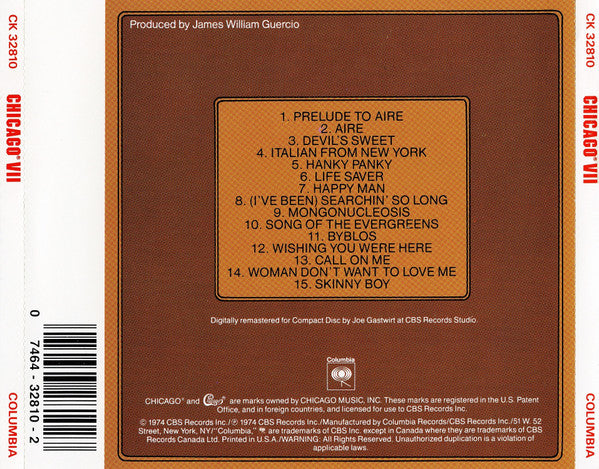 Chicago (2) : Chicago VII (CD, Album, RE, RM)