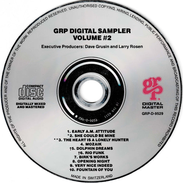 Various : GRP Digital Sampler Jazz Volume 2 (CD, Comp, Ltd)