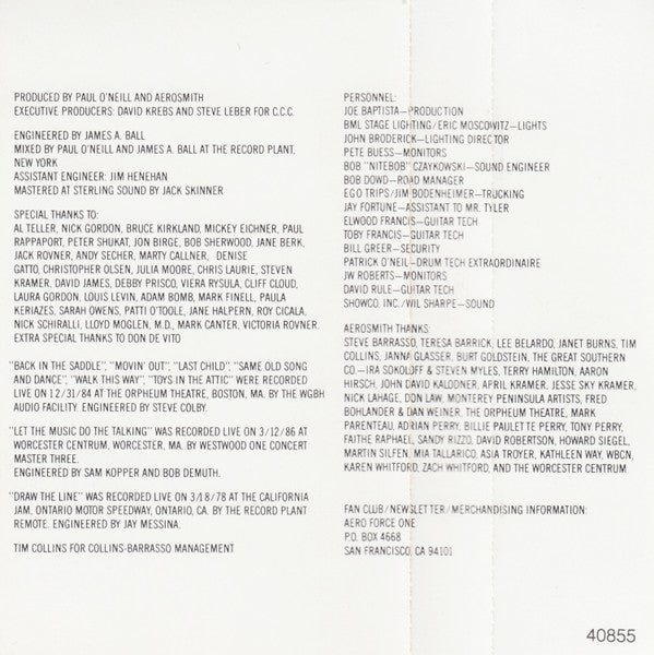 Aerosmith : Classics Live II (Cass, Album)