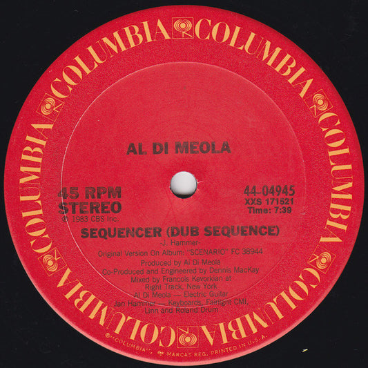 Al Di Meola : Sequencer (Special 12" Mixes) (12")
