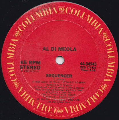 Al Di Meola : Sequencer (Special 12" Mixes) (12")