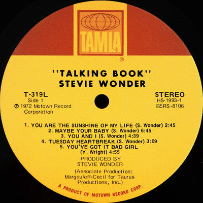 Stevie Wonder : Talking Book (LP, Album, Gat)