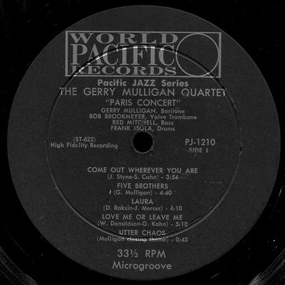Gerry Mulligan Quartet : Paris Concert (LP, Album, Mono, RE)