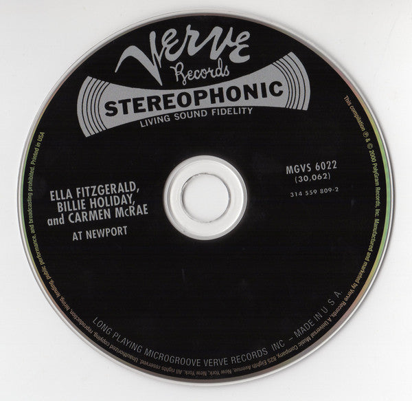 Ella Fitzgerald, Billie Holiday And Carmen McRae : At Newport (CD, Album, RE, RM, Dig)
