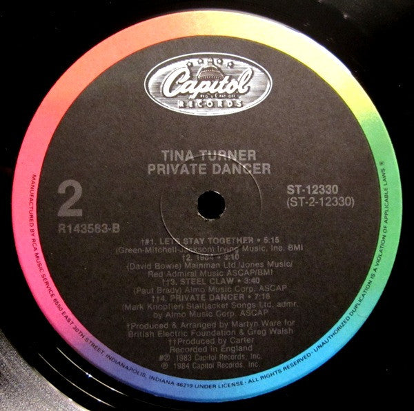 Tina Turner : Private Dancer (LP, Album, Club, RCA)
