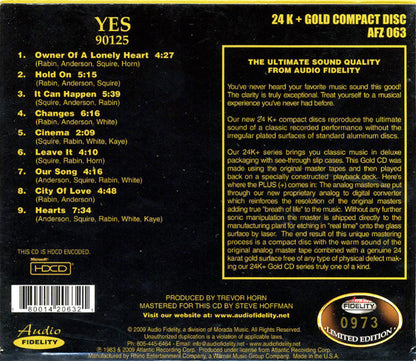 Yes : 90125 (HDCD, Album, Ltd, Num, RE, RM, 24k)