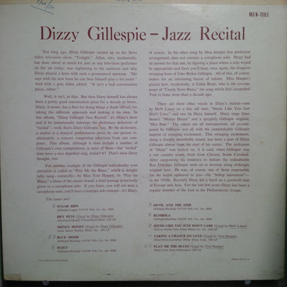 Dizzy Gillespie : Jazz Recital (LP, Album, Mono)