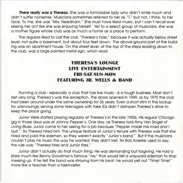 Junior Wells : Live At Theresa's 1975 (CD, Album)