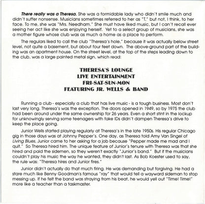 Junior Wells : Live At Theresa's 1975 (CD, Album)