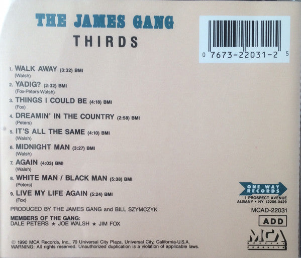 James Gang : Thirds (CD, Album)