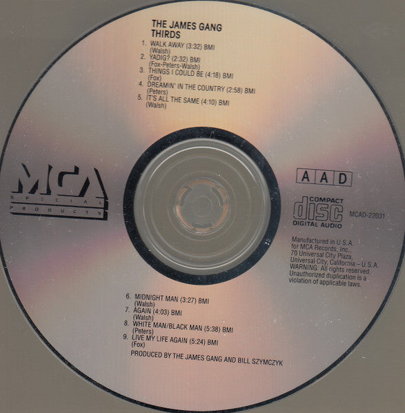 James Gang : Thirds (CD, Album)
