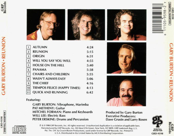 Gary Burton : Reunion (CD, Album)