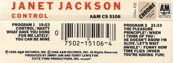 Janet Jackson : Control (Cass, Album, Tex)