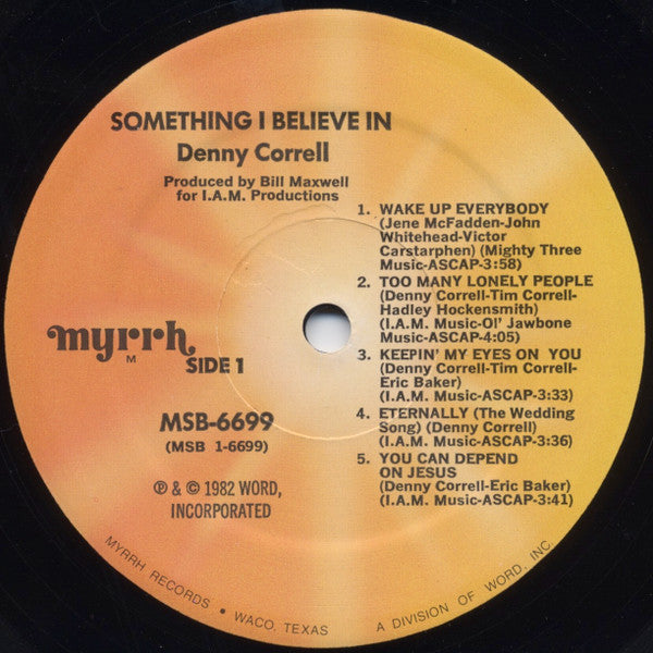 Denny Correll : Something I Believe In (LP, Album)