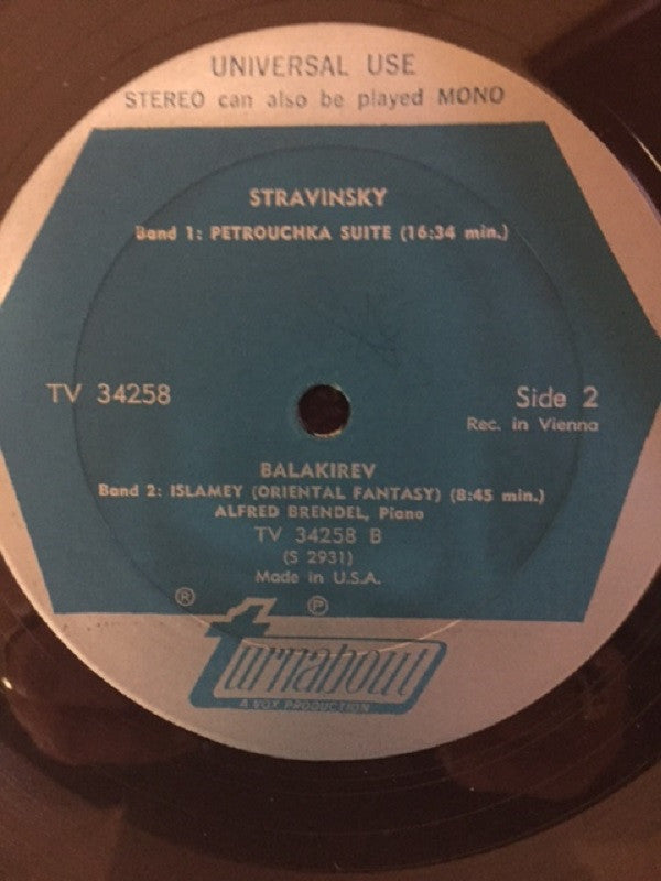 Stravinsky*  /  Mussorgsky*  /  Balakirev*  -  Alfred Brendel : Petrouchka Suite / Pictures At An Exhibition / Islamey (Oriental Fantasy) (LP, Album, RE)