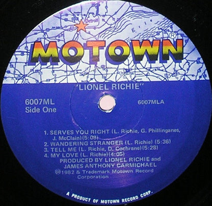 Lionel Richie : Lionel Richie (LP, Album, Gat)
