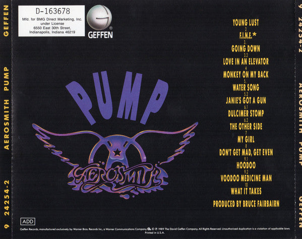 Aerosmith : Pump (CD, Album, Club, BMG)