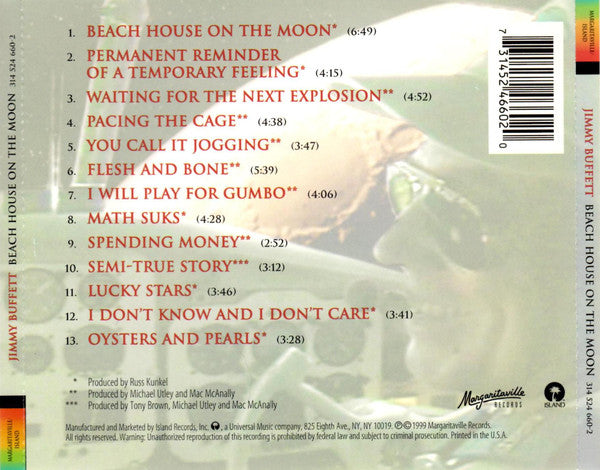 Jimmy Buffett : Beach House On The Moon (CD, Album, Enh)