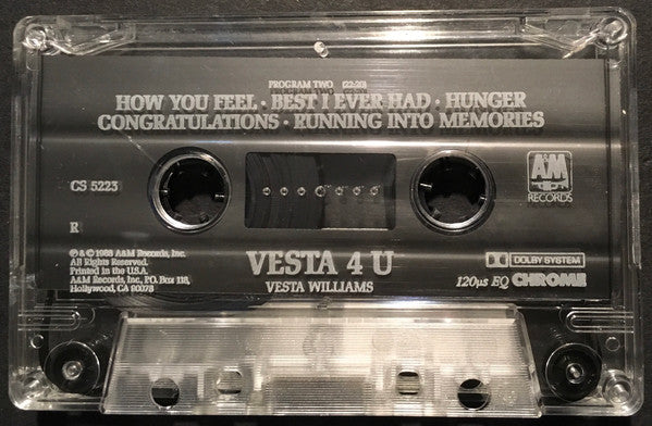 Vesta Williams : Vesta 4 U (Cass, Album, R, )