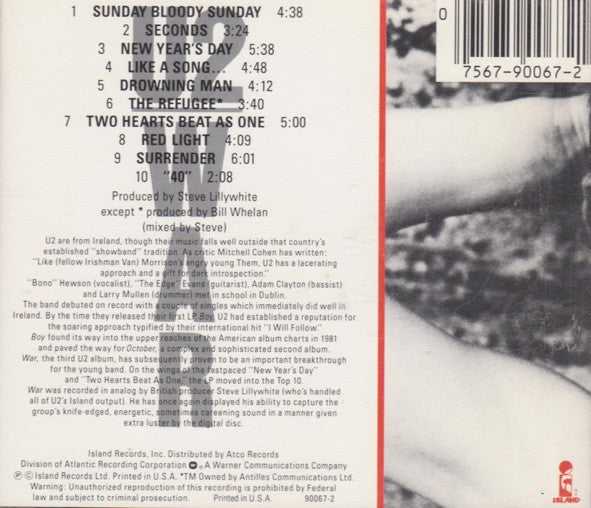 U2 : War (CD, Album, RE)