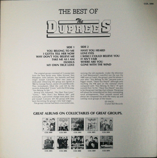 The Duprees : The Best Of The Duprees (LP, Comp)