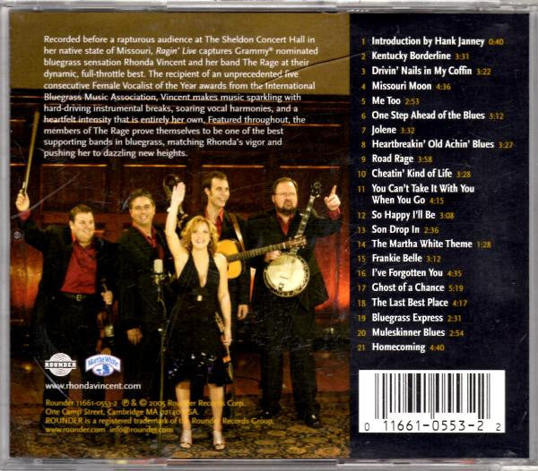 Rhonda Vincent And The Rage : Ragin' Live (CD, Album)