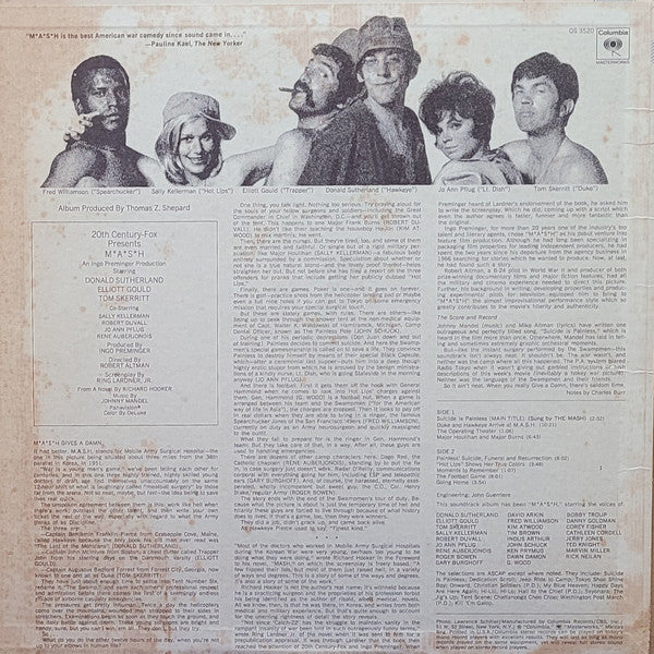 Johnny Mandel : M*A*S*H (Original Soundtrack Recording) (LP, Album)