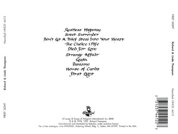 Richard & Linda Thompson : First Light (CD, Album, RE)