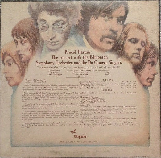 Procol Harum In Concert With The Edmonton Symphony Orchestra : Live (LP, Album, Mon)