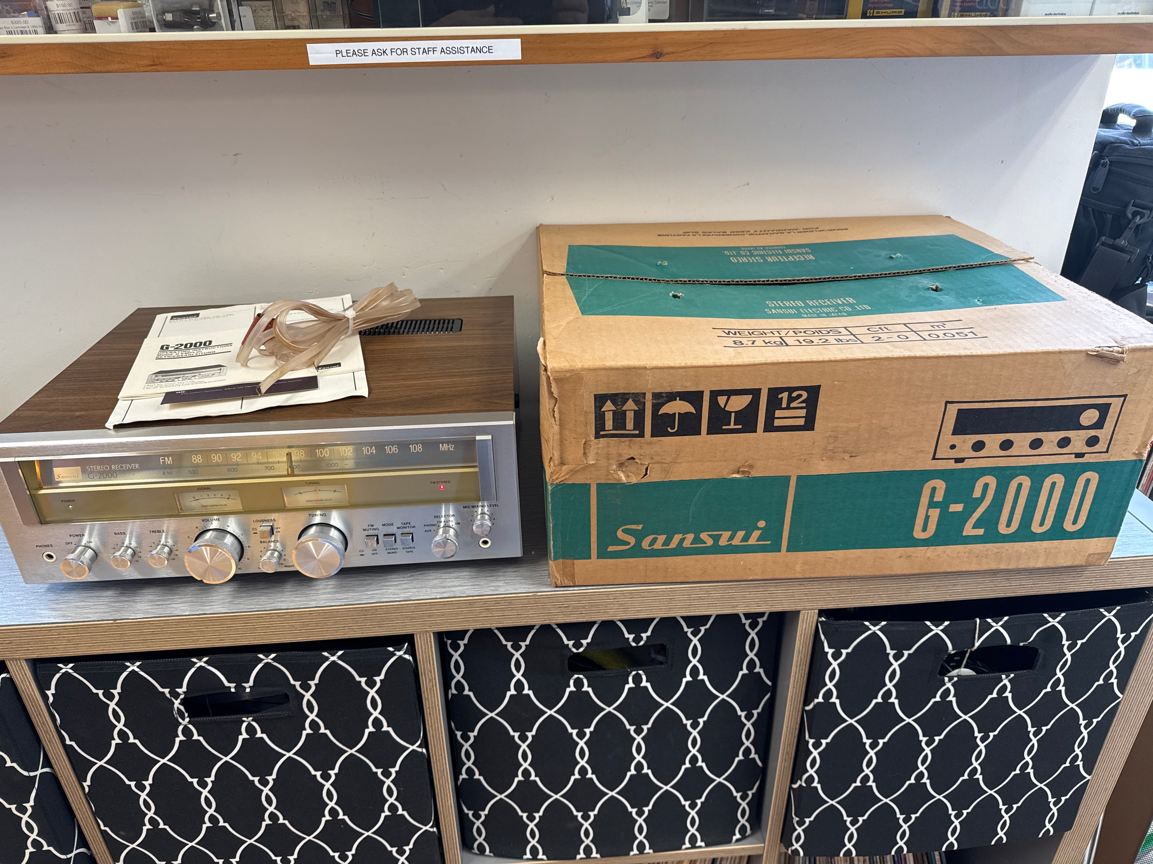 Sansui G-2000 Stereo receiver * Manual * Box – The Turntable Store