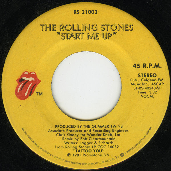 The Rolling Stones : Start Me Up (7", Single, Spe)