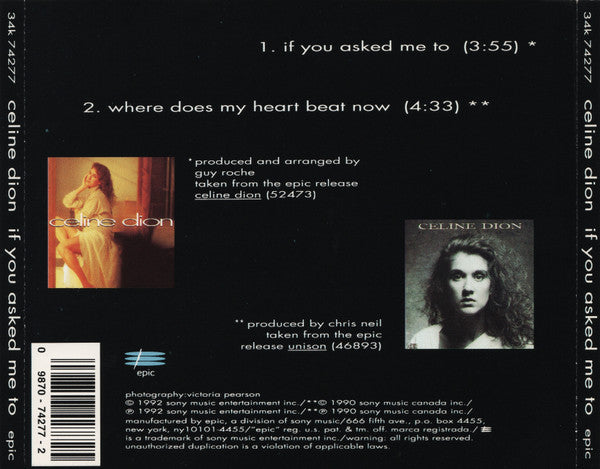 Celine Dion* : If You Asked Me To (CD, Single)